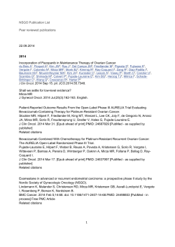 NSGO Publication List Peer reviewed publications  22.09.2014