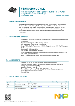 PSMN0R9-30YLD 1. General description using NextPowerS3 Technology