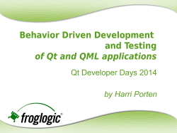 Behavior Driven Development and Testing of Qt and QML applications