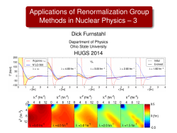Applications of Renormalization Group Methods in Nuclear Physics – 3 Dick Furnstahl