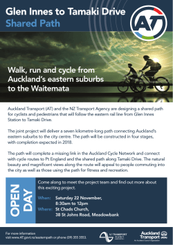 Glen Innes to Tamaki Drive Shared Path Walk, run and cycle from