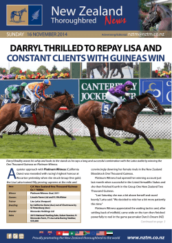 DARRYL THRILLED TO REPAY LISA AND CONSTANT CLIENTS WITH GUINEAS WIN SUNDAY