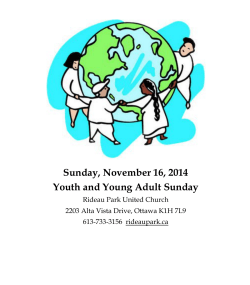 Sunday, November 16, 2014 Youth and Young Adult Sunday