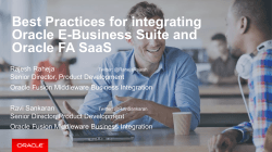 Best Practices for integrating Oracle E-Business Suite and Oracle FA SaaS