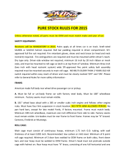 PURE STOCK RULES FOR 2015