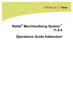 Retek Merchandising System  11.0.4