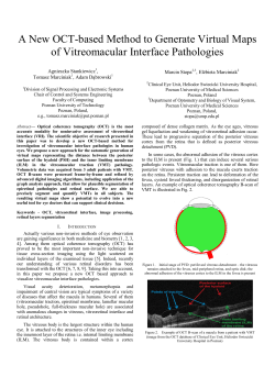 A New OCT-based Method to Generate Virtual Maps Agnieszka Stankiewicz ,