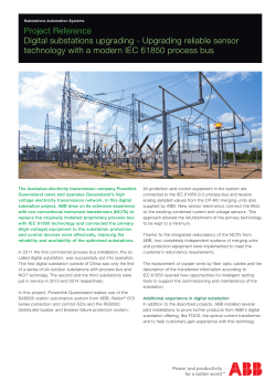 Project Reference Digital substations upgrading - Upgrading reliable sensor
