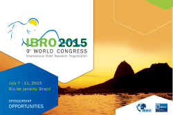 OPPORTUNITIES July 7 - 11, 2015 Rio de Janeiro  Brazil SPONSORSHIP