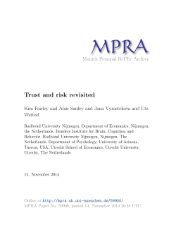 Trust and risk revisited Munich Personal RePEc Archive Weitzel
