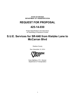 REQUEST FOR PROPOSAL 425-14-030 S.U.E. Services for SR-648 from Kietzke Lane to