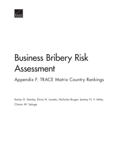 Business Bribery Risk Assessment Appendix F: TRACE Matrix Country Rankings