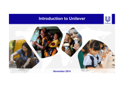 Introduction to Unilever November 2014