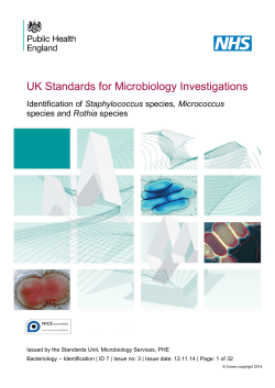 UK Standards for Microbiology Investigations Staphylococcus Rothia