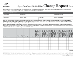 Change Request Open Enrollment Medical Plan Form