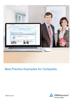 Best Practice Examples for Certipedia www.tuv.com