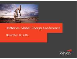 Jefferies Global Energy Conference November 12, 2014