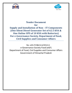 Tender Document for Supply and Installation of Non – IT Components