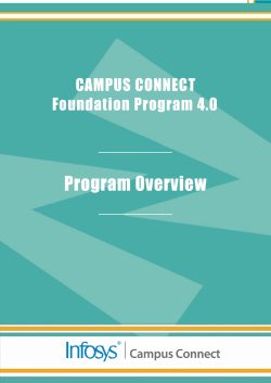 Program Overview  CAMPUS CONNECT Foundation Program 4.0