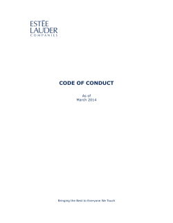 CODE OF CONDUCT As of March 2014