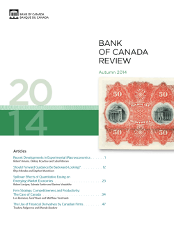 Bank of Canada Review autumn 2014