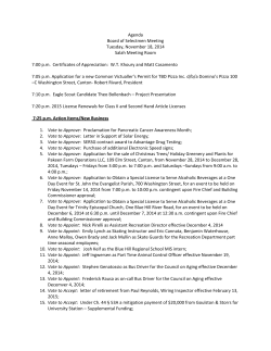 Agenda  Board of Selectmen Meeting  Tuesday, November 18, 2014  Salah Meeting Room 