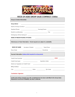ROCK OF AGES GROUP SALES CONTRACT: Online