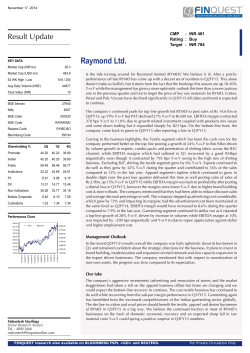 Raymond Ltd. Result Update CMP : INR 461