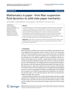 Mathematics in paper - from ﬁber suspension Open Access