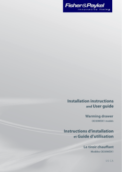 Installation instructions User guide Instructions d’installation Guide d’utilisation