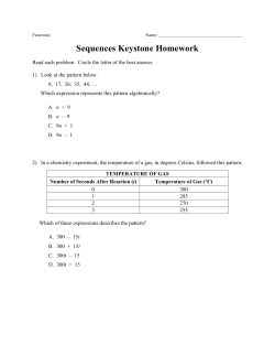 Sequences Keystone Homework