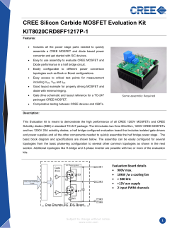 CREE Silicon Carbide MOSFET Evaluation Kit KIT8020CRD8FF1217P-1