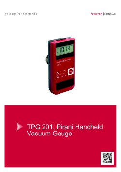 TPG 201, Pirani Handheld Vacuum Gauge