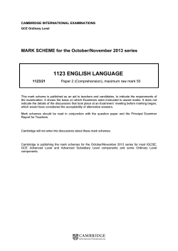 1123 ENGLISH LANGUAGE  MARK SCHEME for the October/November 2013 series