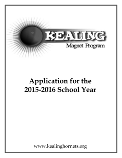 Application for the 2015-2016 School Year www.kealinghornets.org