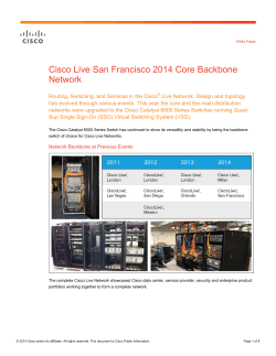 Cisco Live San Francisco 2014 Core Backbone Network