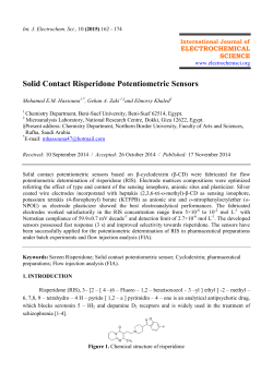 Solid Contact Risperidone Potentiometric Sensors  ELECTROCHEMICAL SCIENCE