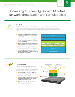 Increasing Business Agility with MidoNet Network Virtualization and Cumulus Linux MidoNet