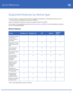Supported features by device type Quick Reference