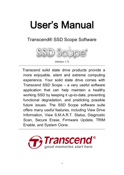 User’s Manual  Transcend® SSD Scope Software