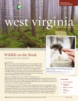 west virginia Wildlife on the Brink T Saving species from extinction