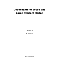 Decendants of Jesse and Sarah (Harlan) Harlan Compilied by H. Edgar Hill