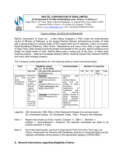 Vacancy Notice  No RCIL/2014/P&amp;A/44/36
