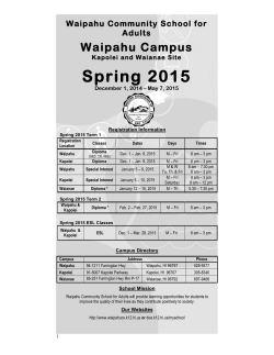 Spring 2015 Waipahu Campus  Waipahu Community School for
