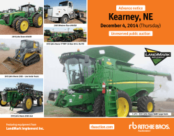 Kearney, NE December 4, 2014 Advance notice Unreserved public auction