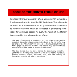 BOOK OF THE MONTH TERMS OF USE