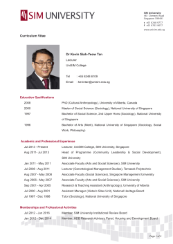 Curriculum Vitae Dr Kevin Siah-Yeow Tan