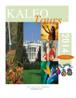KALEO tOURS Tours 2014