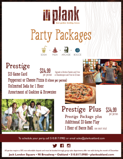 Party Packages Prestige Prestige Plus $24.99