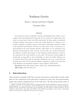 Nonlinear Gravity Wyatt J. Brooks and Pau S. Pujolàs November 2014